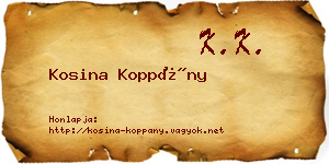 Kosina Koppány névjegykártya